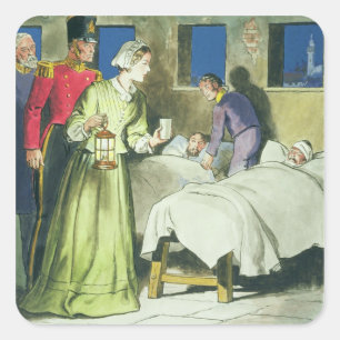 Florence Nightingale (1820-1910) von "Peeps into Quadratischer Aufkleber