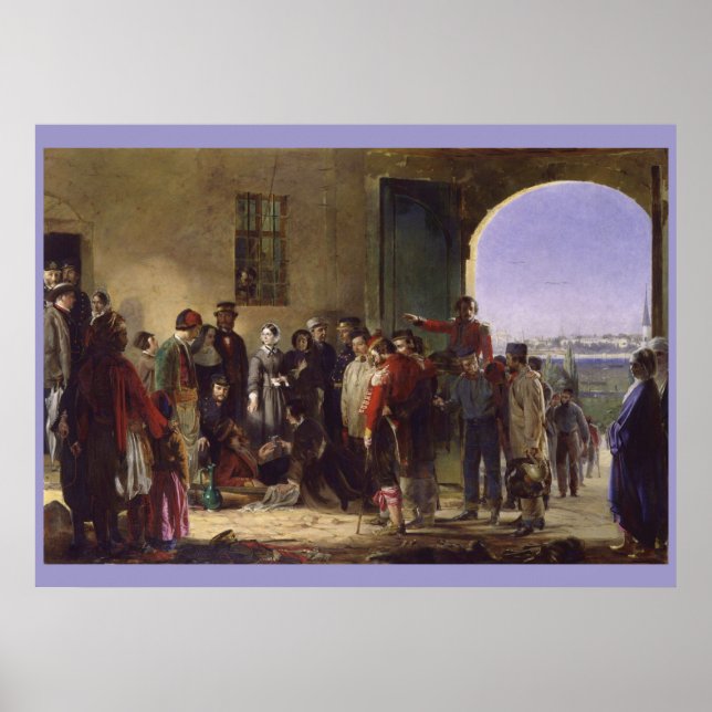 Florence Nightingale erhält Verwundete in Scutari Poster (Vorne)