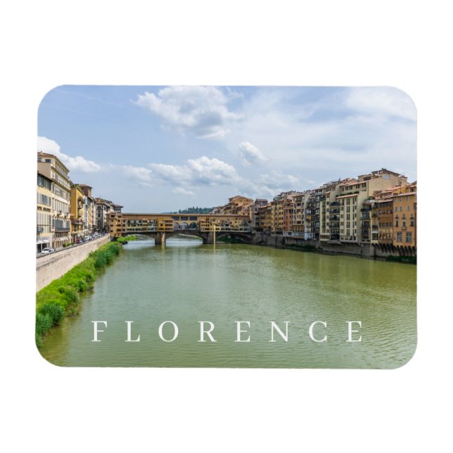 Florence Ponte Vecchio Aussicht Kühlschrankmagnet Magnet (Horizontal)