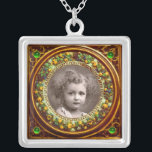 FLORENCE RENAISSANCE FRUCHTEN FOTO TEMPLATE Emeral Versilberte Kette<br><div class="desc">Elegante,  klassische,  lebendige Kunst der Renaissance,  Meisterwerk aus Bottega della Robbia ( Florenz - Italien ) in hellbraunen,  gelben,  grünen,  blauen Farben .</div>