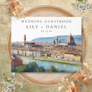 Florence Skyline Aquarell-Hochzeit Gästebuch