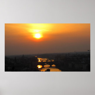 Florence Summer Sunset Poster