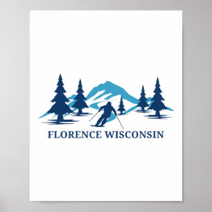Florence Wisconsin Skigebiet Skifahren Skifahrer Poster