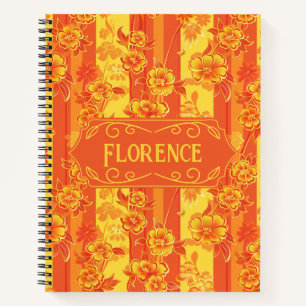 Florence Yellow und Orange Floral Deluxe Notizbuch