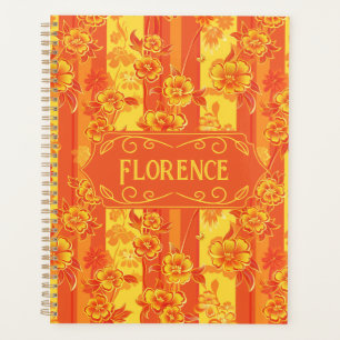 Florence Yellow und Orange Floral Planer