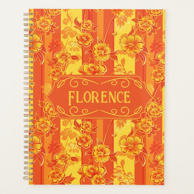 Florence Yellow und Orange Floral Planer (Vorderseite)
