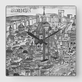 Florencia Bianco e Nero 1493 Quadratische Wanduhr