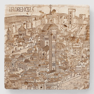 Florencia Sepia Travertine Untersetzer