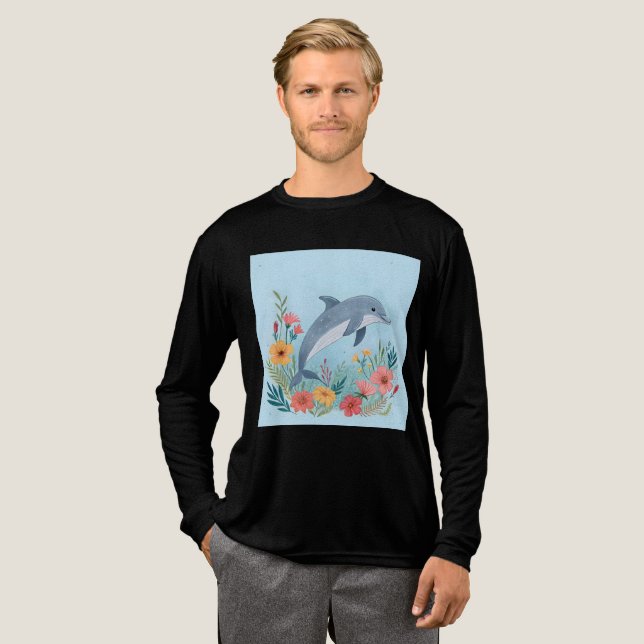 Florener Delfin Tri-Blend Shirt (Volle Vorderseite)