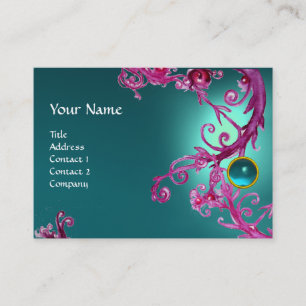 FLORENTINE BAROQUE MONOGRAM GEM blue aquamarine Visitenkarte