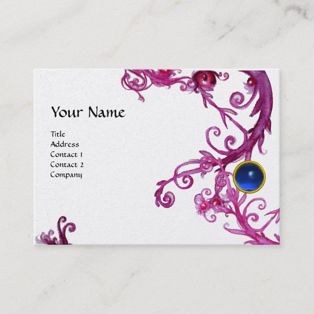 FLORENTINE BAROQUE MONOGRAM GEM Blue Perle Visitenkarte (Vorderseite)