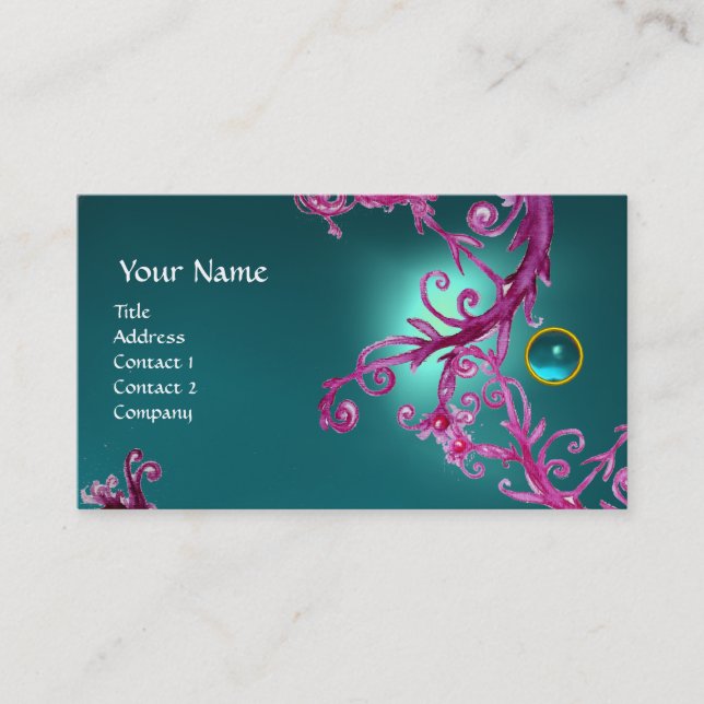 FLORENTINE BAROQUE MONOGRAM GEM blue Visitenkarte (Vorderseite)