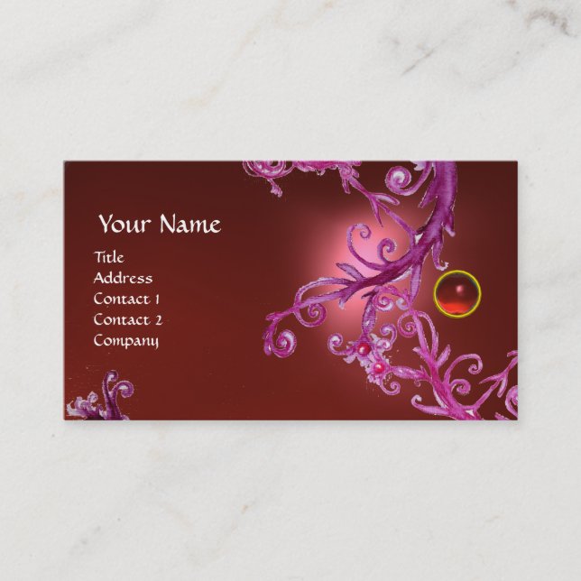 FLORENTINE BAROQUE MONOGRAM GEM rot Visitenkarte (Vorderseite)