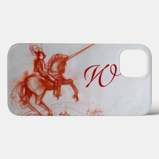 FLORENTINE KNIGHT AUF DEM HORSEBACK Sepia Monogram Case-Mate iPhone Hülle (Rückseite (Horizontal))