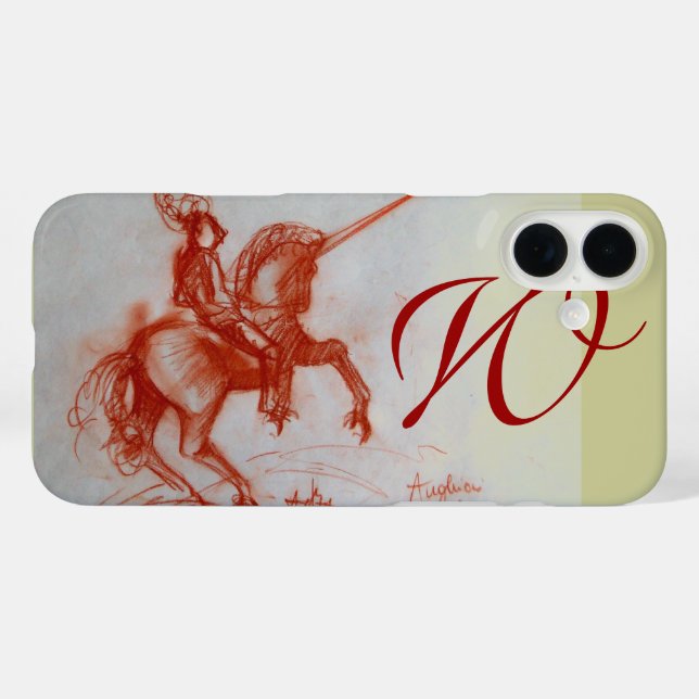 FLORENTINE KNIGHT AUF HORSEBACK-Monogramm Case-Mate iPhone Hülle (Rückseite (Horizontal))