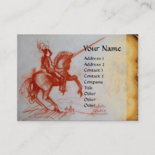 FLORENTINE KNIGHT AUF HORSEBACK Monogramm Gshell Visitenkarte