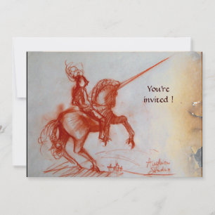 FLORENTINE KNIGHT AUF HORSEBACK-Pergament Einladung