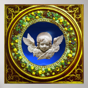 FLORENTINE RENAISSANCE ANGEL MIT BLUMENKRONE POSTER