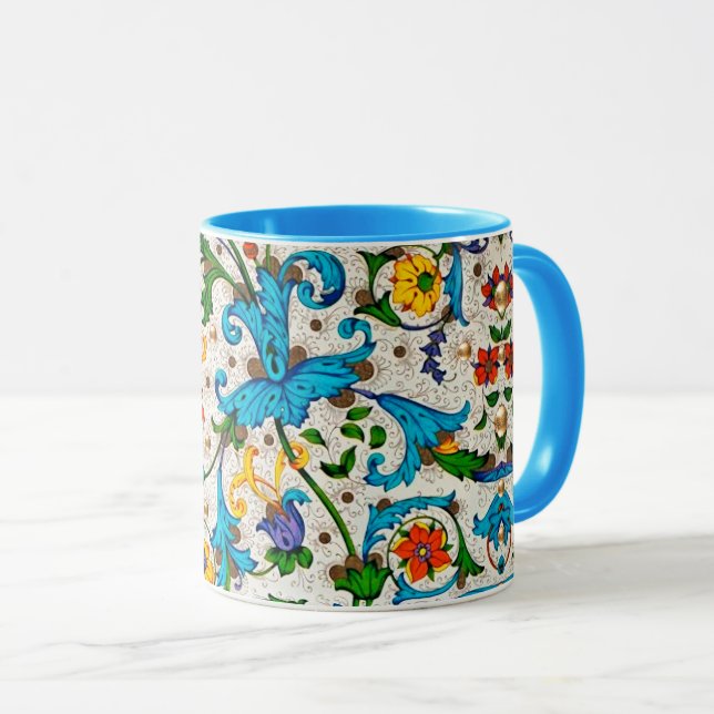 FLORENTINE RENAISSANCE BLAUE WIRBEL, BLUME TASSE (VorderseiteRechts)