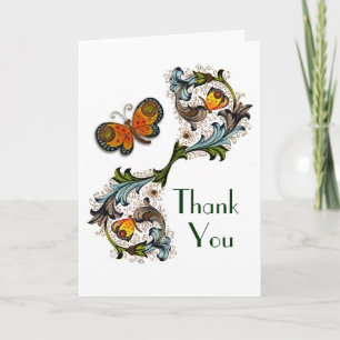 Florentine Renaissance Blumengrün Dankeschön Card Dankeskarte