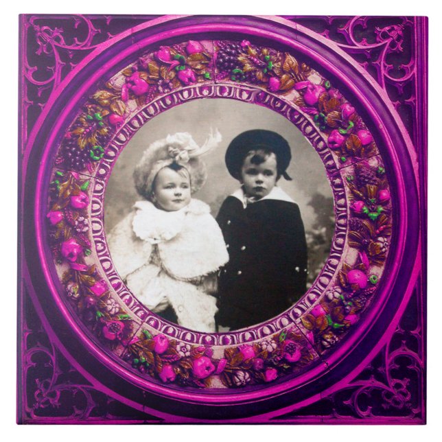 FLORENTINE RENAISSANCE OBST PINK FLORAL CROWN FLIESE (Vorderseite)