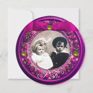 FLORENTINE RENAISSANCE OBST PINK RIBBON MONOGRAMM EINLADUNG