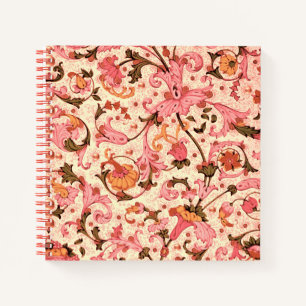 FLORENTINE RENAISSANCE PINK FLORALLE WIRBEL, BLUME NOTIZBUCH