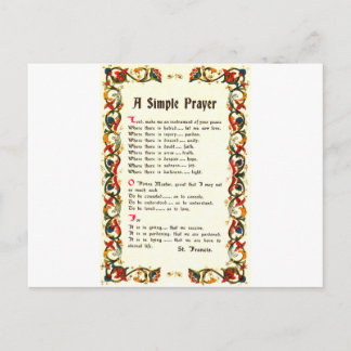 Florentine Simple Prayer=St. Francis=Papst Francis Postkarte