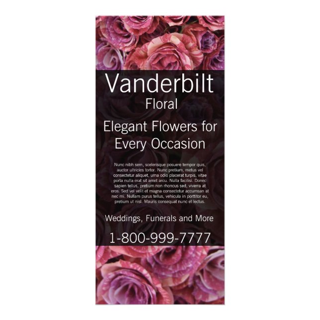 Florentiner Florist Roses Rack Card Werbekarte (Vorne)