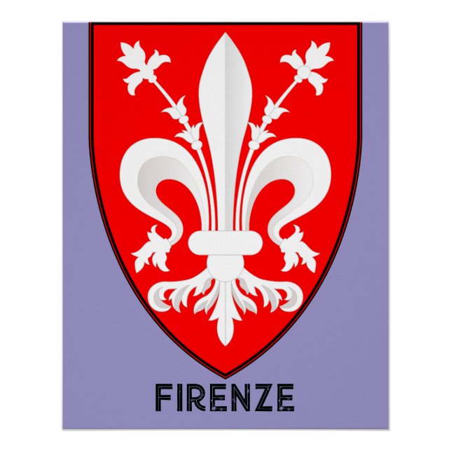 Florentiner Lilien-Wappen Feine Kunst Poster (Vorderseite)