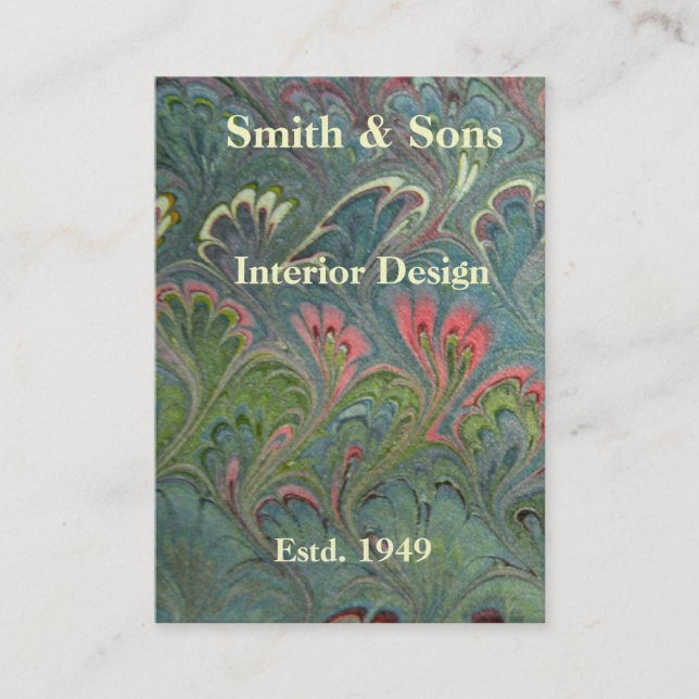 Florentinische marmornde abstrakte Geschäfts-Karte Visitenkarte (Vorderseite)