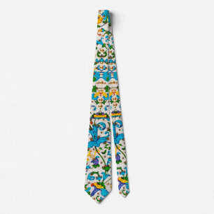 FLORENTINISCHE RENAISSANCE BLAUE BLUMENRANKEN, BLU KRAWATTE