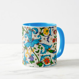 FLORENTINISCHE RENAISSANCE BLAUE BLUMENRANKEN,BLUM TASSE