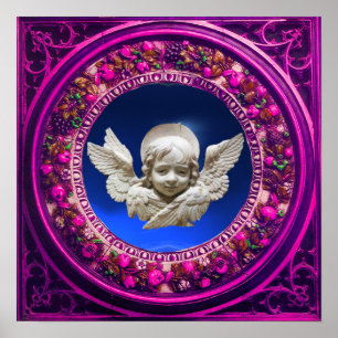 FLORENTINISCHE RENAISSANCE-ENGEL MIT BLUMENKRONE POSTER