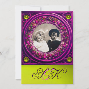 FLORENTINISCHE RENAISSANCE FRÜCHTE DAMAST MONOGRAM EINLADUNG