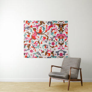 FLORENTINISCHE RENAISSANCE ROTE BLUMEN SWIRL, BLUM WANDTEPPICH