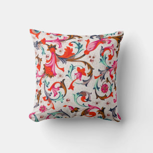 FLORENTINISCHE RENAISSANCE ROTE BLUMEN SWIRL,BLUME KISSEN