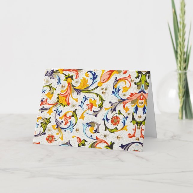 FLORENTINISCHE RENAISSANCE WIRBEL, BLUME DANKESKARTE (Vorderseite)