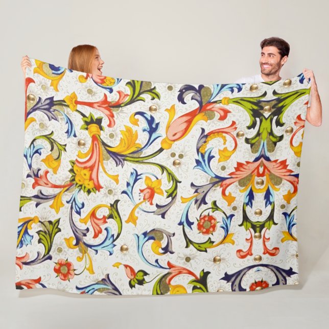 FLORENTINISCHE RENAISSANCE WIRBEL, BLUME FLEECEDECKE (Beispiel)