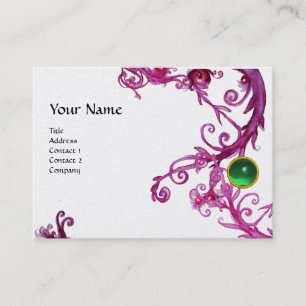 FLORENTINISCHES BAROCK-MONOGRAMM green Perle Visitenkarte