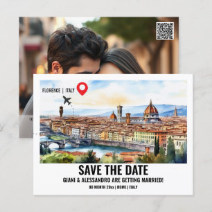 Florenz Aquarell Foto Save the Date Italien Postkarte