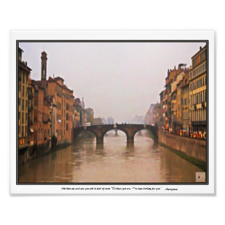 Florenz Brücke Mit Liebeszitat Fotodruck