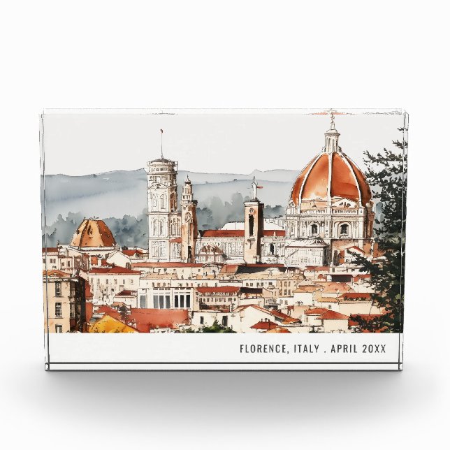 Florenz Cathedral Italien Wasserfarben Italien Fotoblock (Vorderseite)