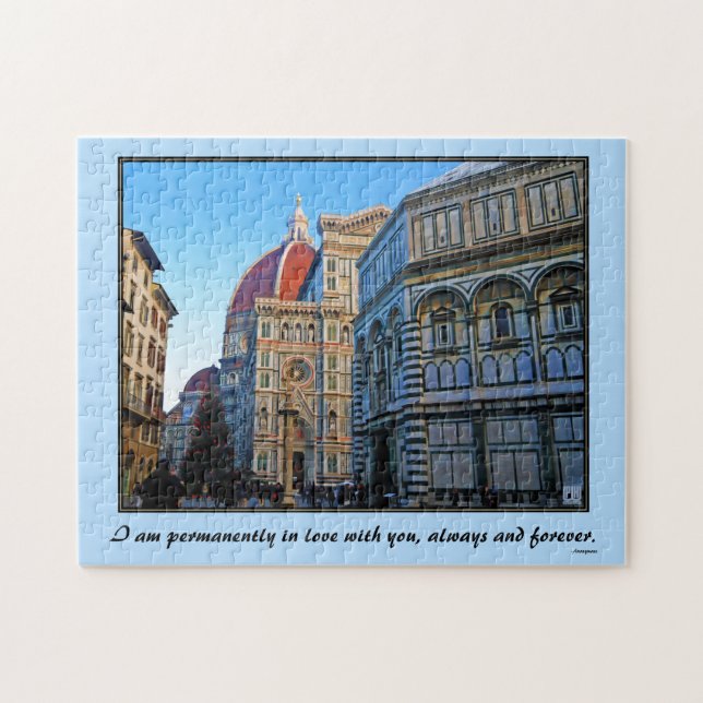 Florenz Dom Kathedrale mit Liebe Zitat Puzzle (Horizontal)