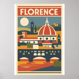 Florenz Duomo Poster Vintage Reise Italien