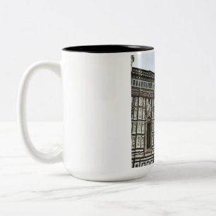 Florenz — Ein Seiteneingang des Doms auf einem Bec Zweifarbige Tasse