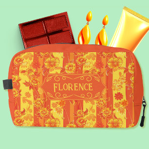 Florenz Gelb und Orange floral Waschbeutel