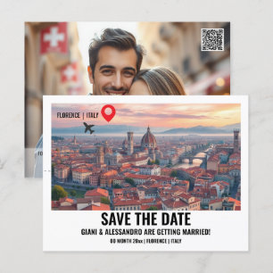 Florenz Italien Aquarell Foto Save the Date Postkarte