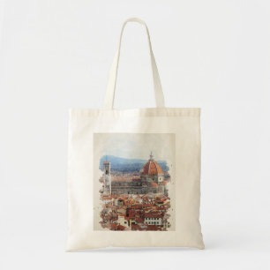 Florenz Italien Aquarell-Kunst Tragetasche