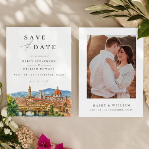 Florenz Italien Aquarell Skyline Reiseziel Save The Date